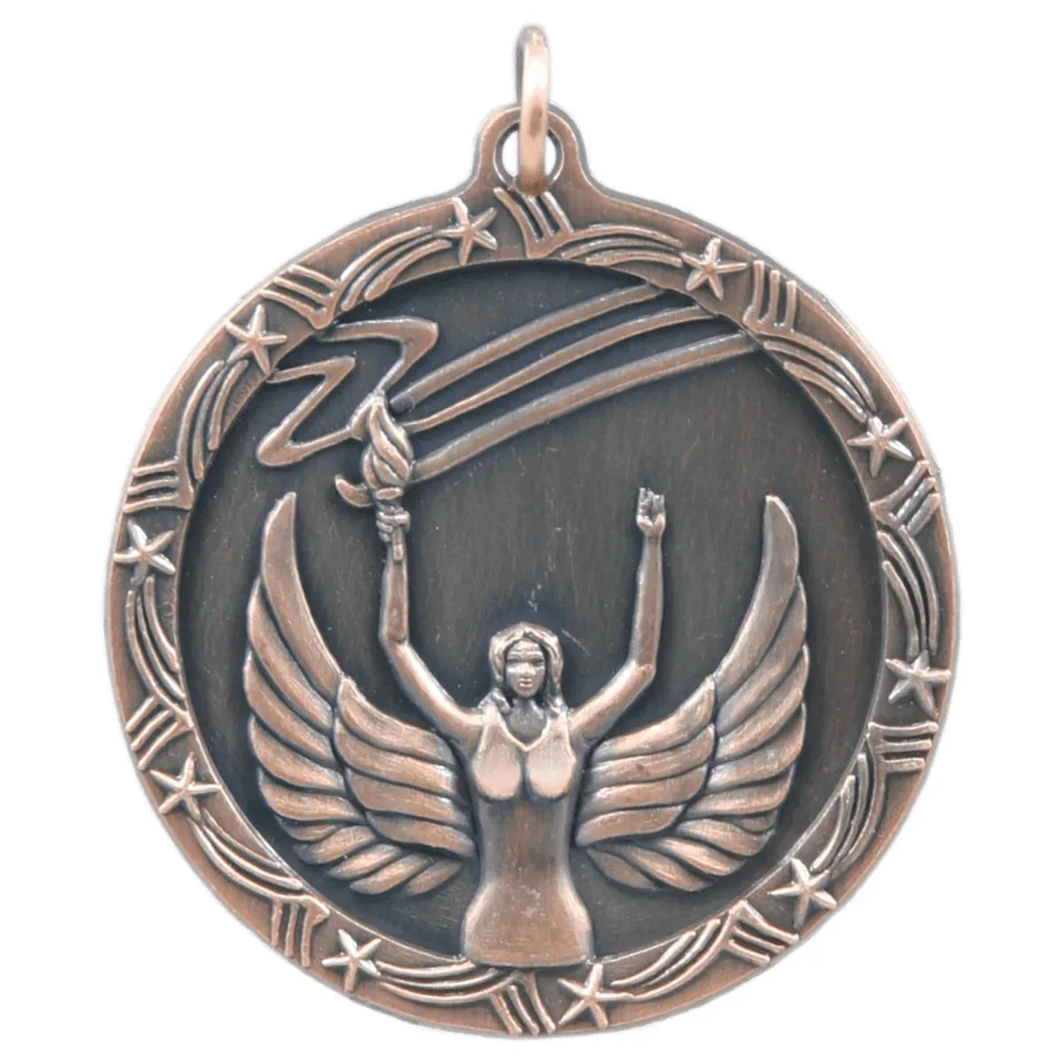 Antique Bronze 1 3/4" Victory Shooting Star Medal