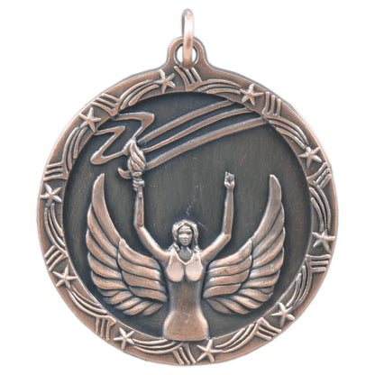 Antique Bronze 1 3/4" Victory Shooting Star Medal