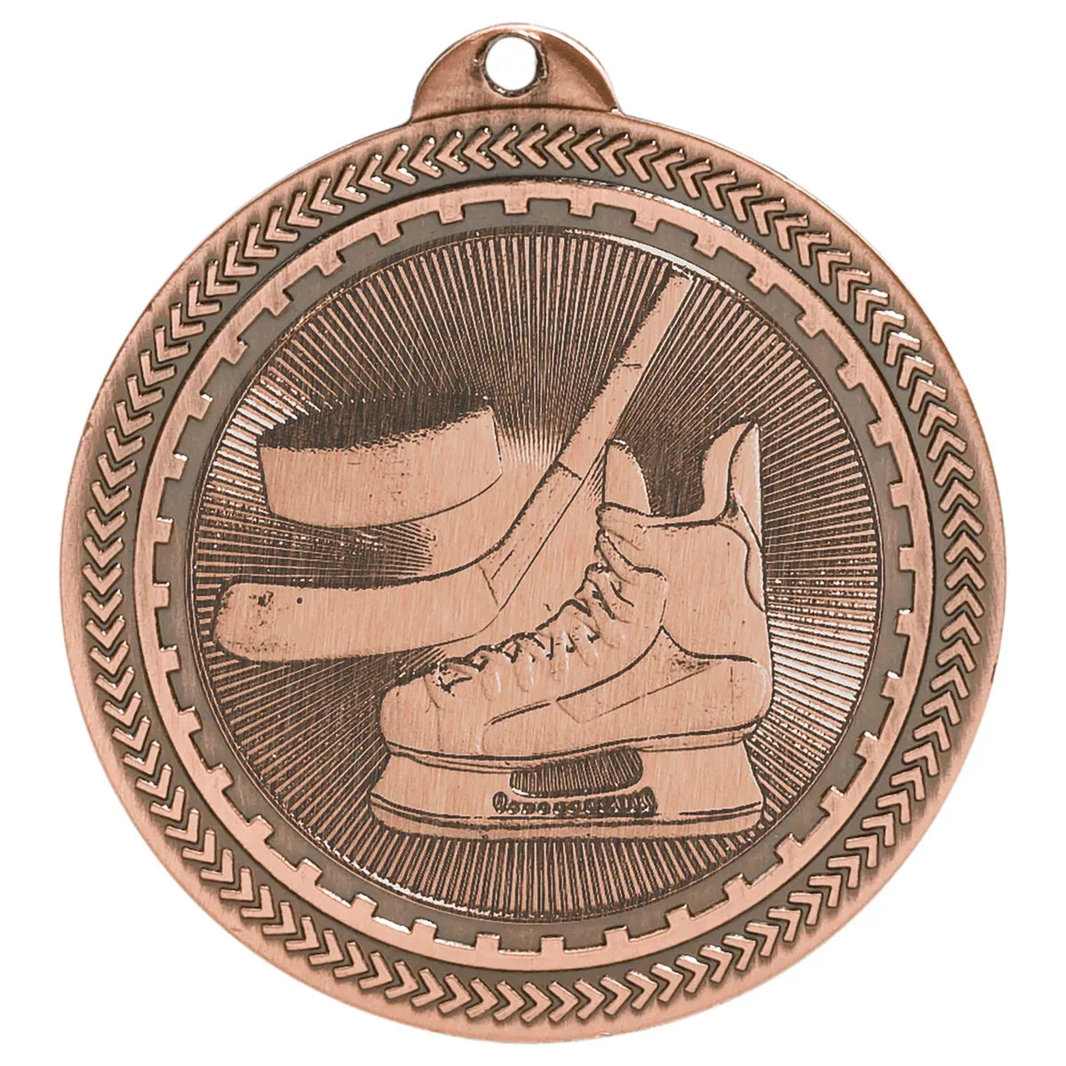 Antique Bronze 2" Hockey Laserable BriteLazer Medal