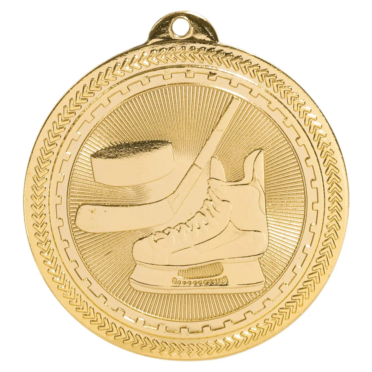 Bright Gold 2" Hockey Laserable BriteLazer Medal