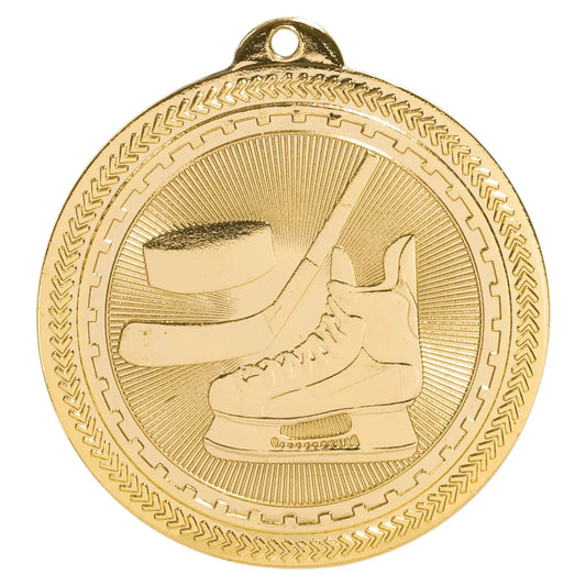 Bright Gold 2" Hockey Laserable BriteLazer Medal