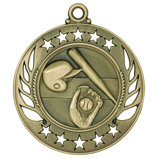 Antique Gold 2 1/4" Baseball/Softball Galaxy Medal