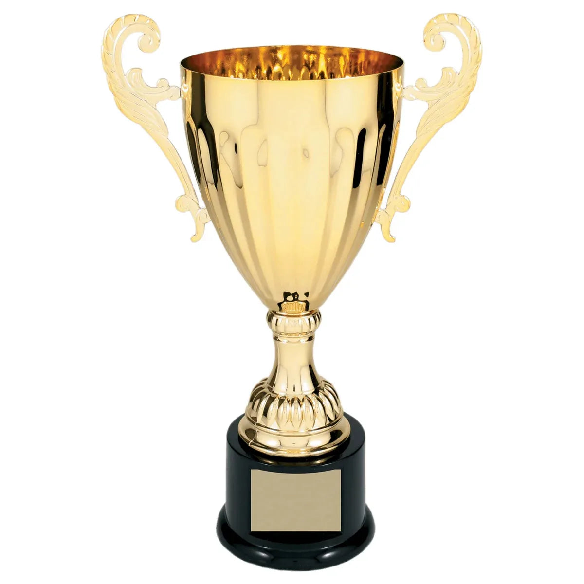 Gold 12" Completed Metal Cup Trophy on Plastic Base