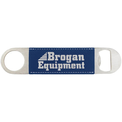 Blue/Silver 1 1/2" x 7" Laserable Leatherette Bottle Opener