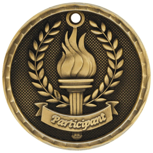 Antique Gold 2" 3D Participant Medal