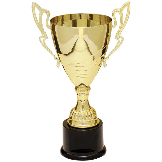 Gold 2 12" Completed Metal Cup Trophy on Plastic Base