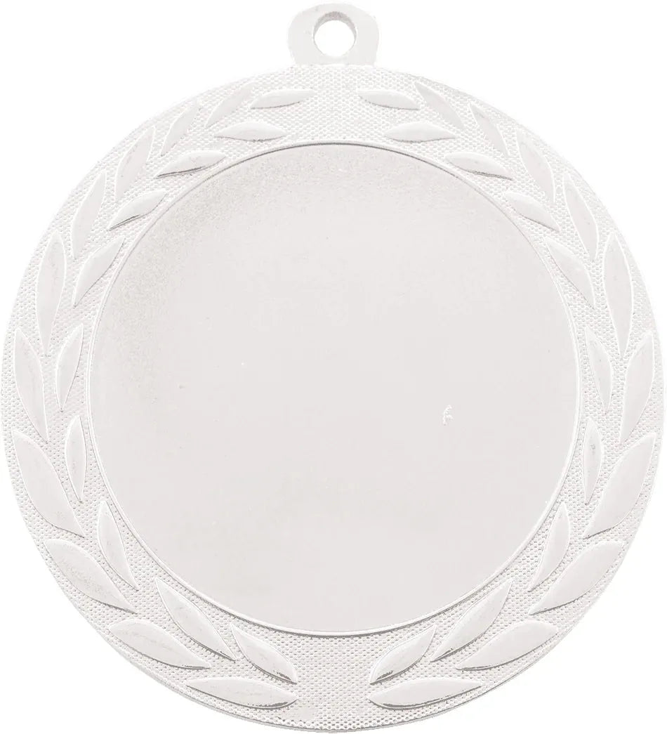 Bright Silver 2 3/4" Wreath 2" Insert Holder Medal