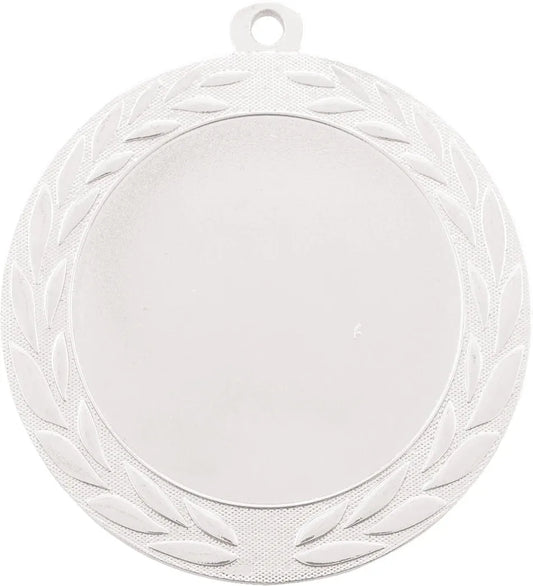 Bright Silver 2 3/4" Wreath 2" Insert Holder Medal
