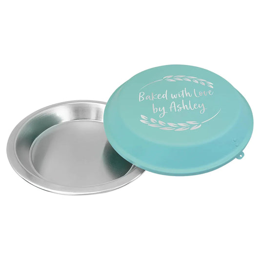 Teal 9" Aluminum Pie Pan with Lid