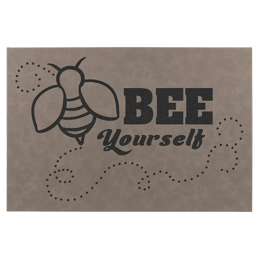 Gray 12" x 18" Laserable Leatherette Wall Decor with Sawtooth Hanger