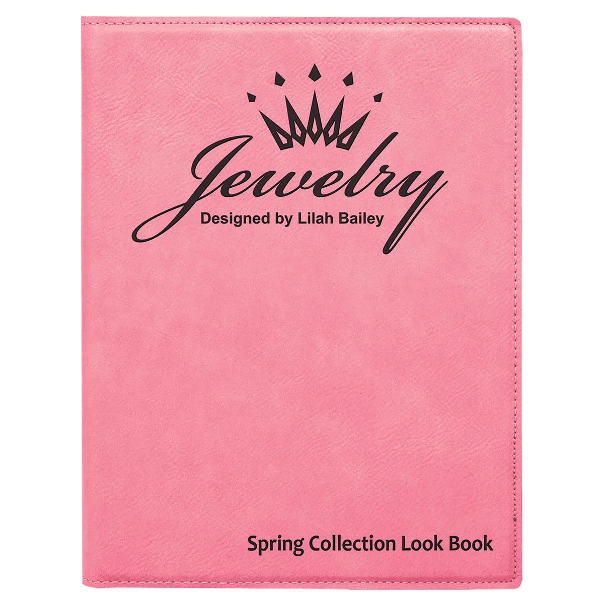 Pink 7" x 9" Laserable Leatherette Small Portfolio with Notepad