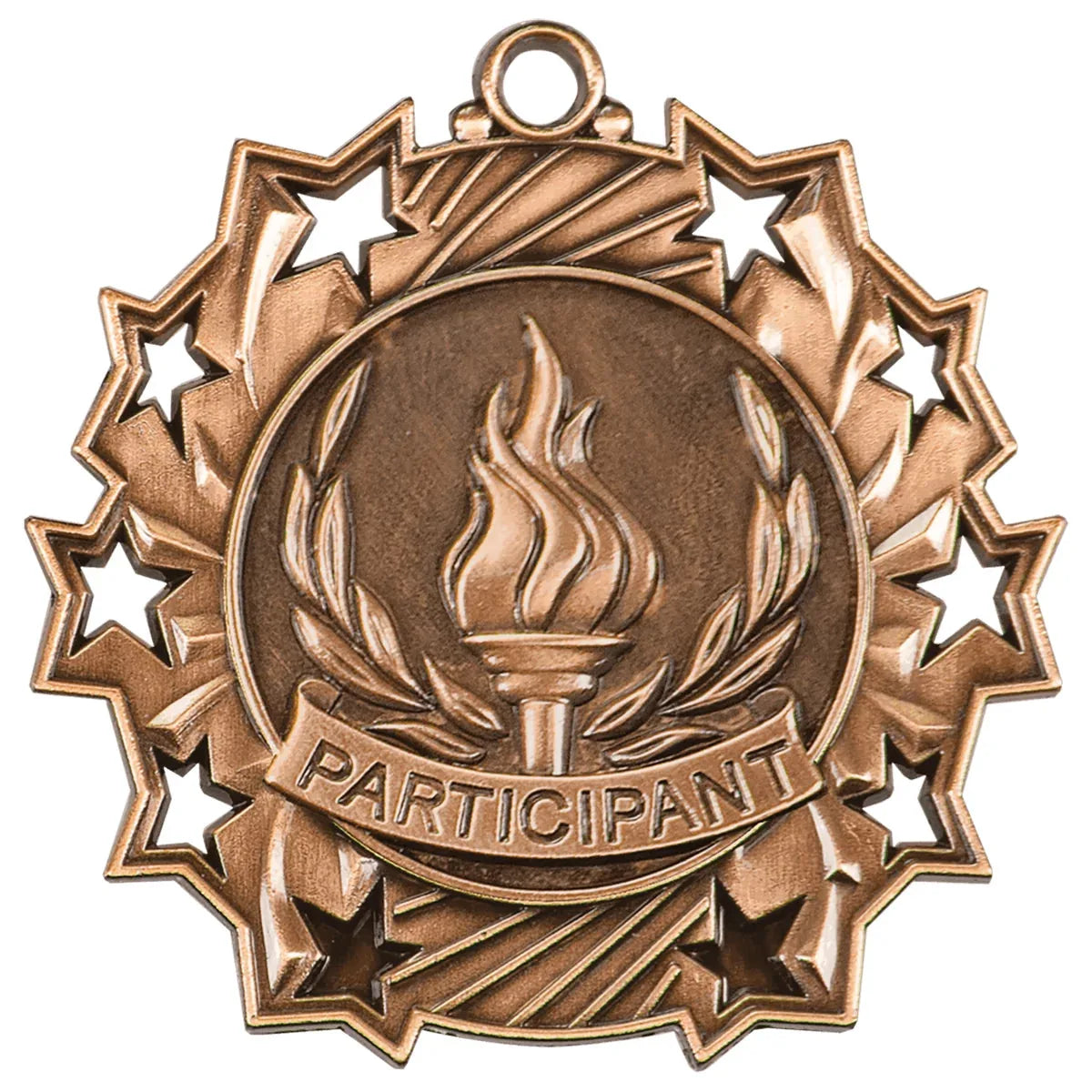 Antique Bronze 2 1/4" Participant Ten Star Medal