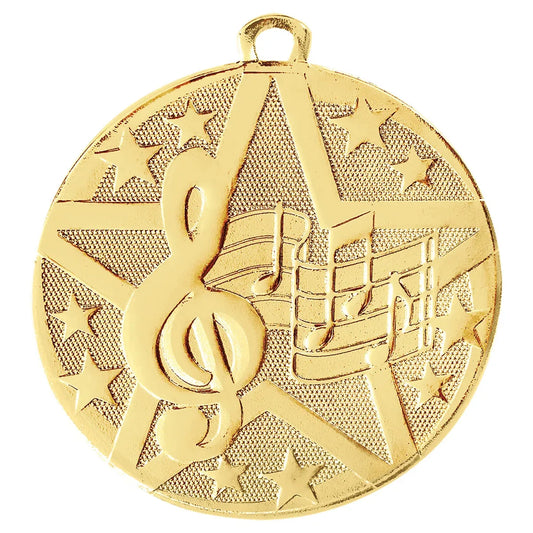 Gold 2" Superstar Music Medal