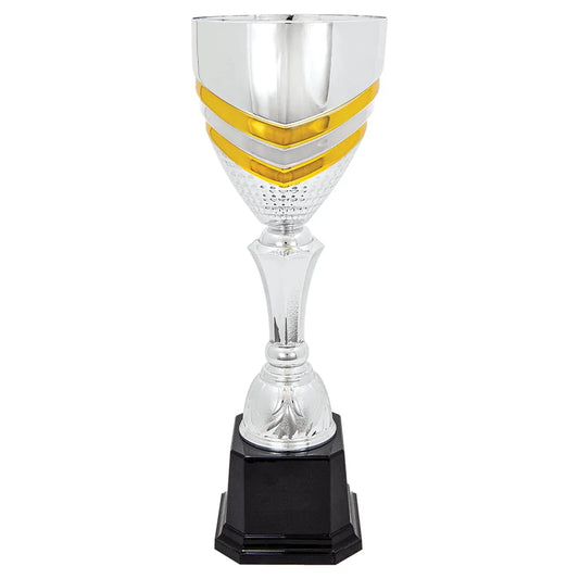 15" 15" Completed Metal Cup Trophy on Plastic Base