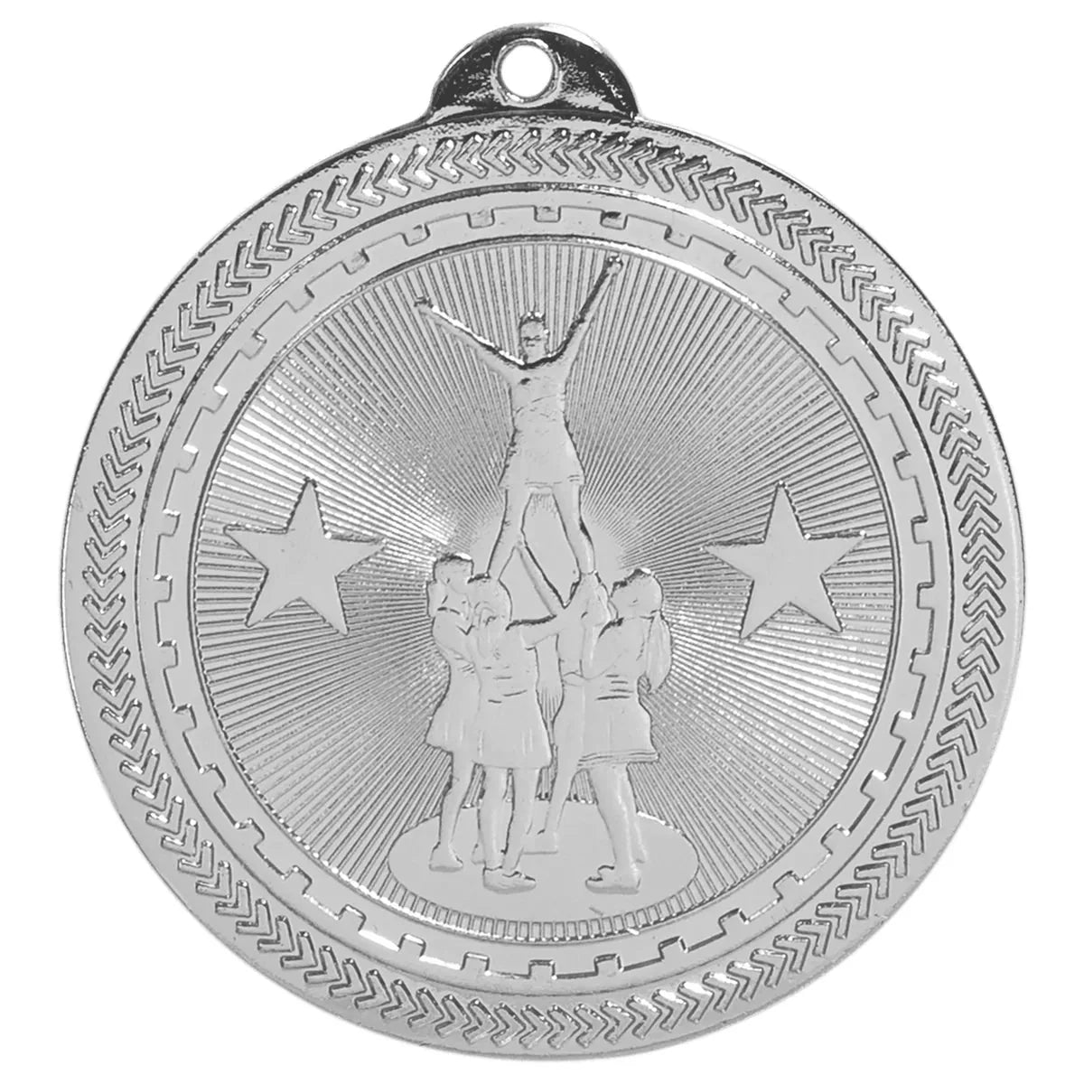 Bright Silver 2" Competitive Cheer Laserable BriteLazer Medal