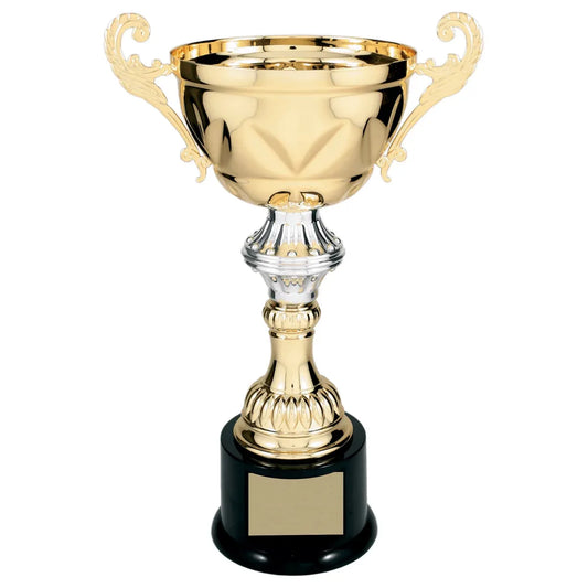 Gold 13" Completed Metal Cup Trophy on Plastic Base