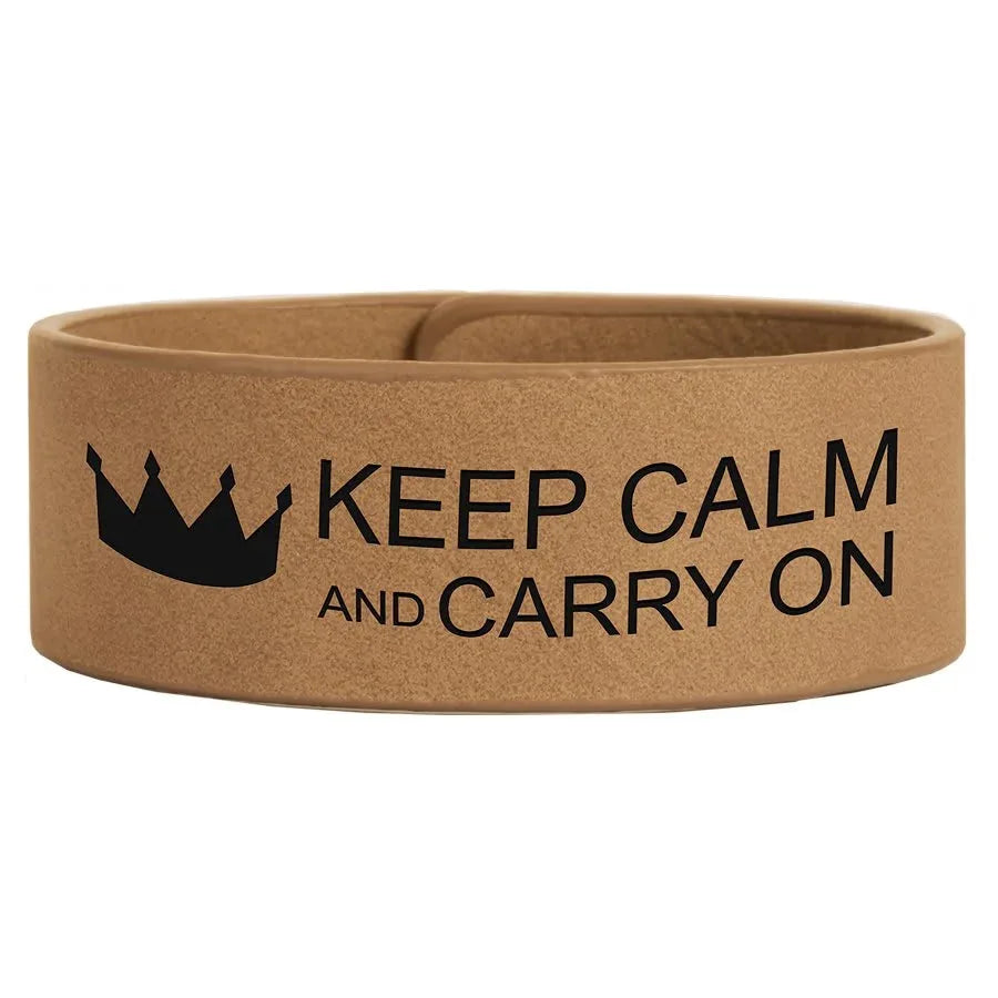Light Brown 9 1/2" x 1" Laserable Leatherette Cuff Bracelet
