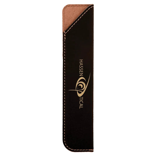 Black/Gold 6 1/4" Laserable Leatherette Pen Sleeve