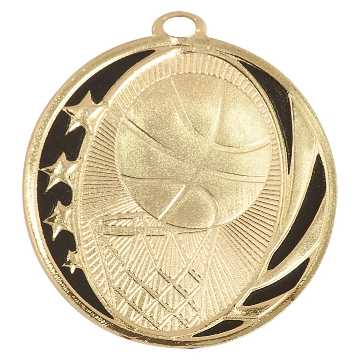 Bright Gold 2" Basketball Laserable MidNite Star Medal