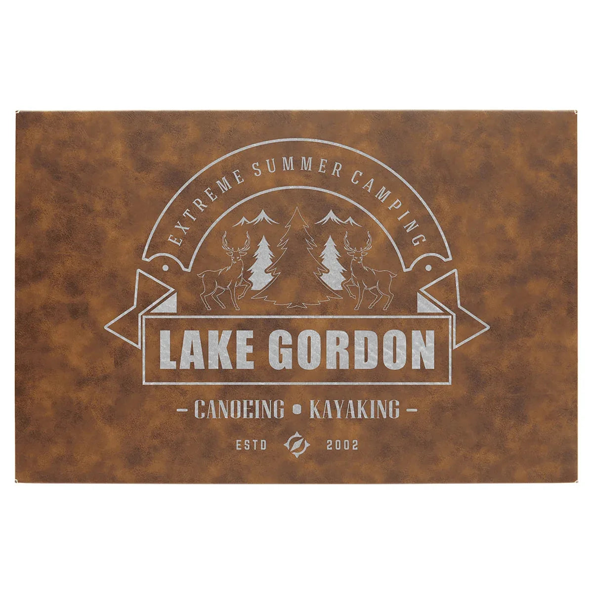 Rustic/Silver 12" x 18" Laserable Leatherette Wall Decor with Sawtooth Hanger