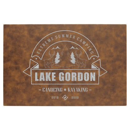 Rustic/Silver 12" x 18" Laserable Leatherette Wall Decor with Sawtooth Hanger