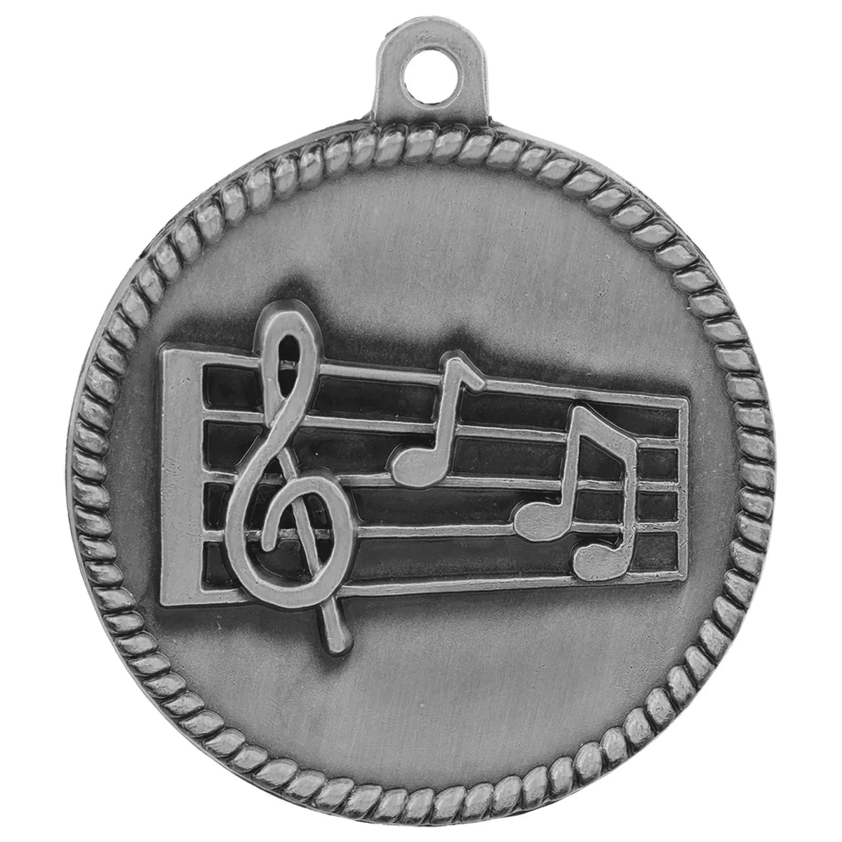 Antique Silver 2" Music High Relief Medal