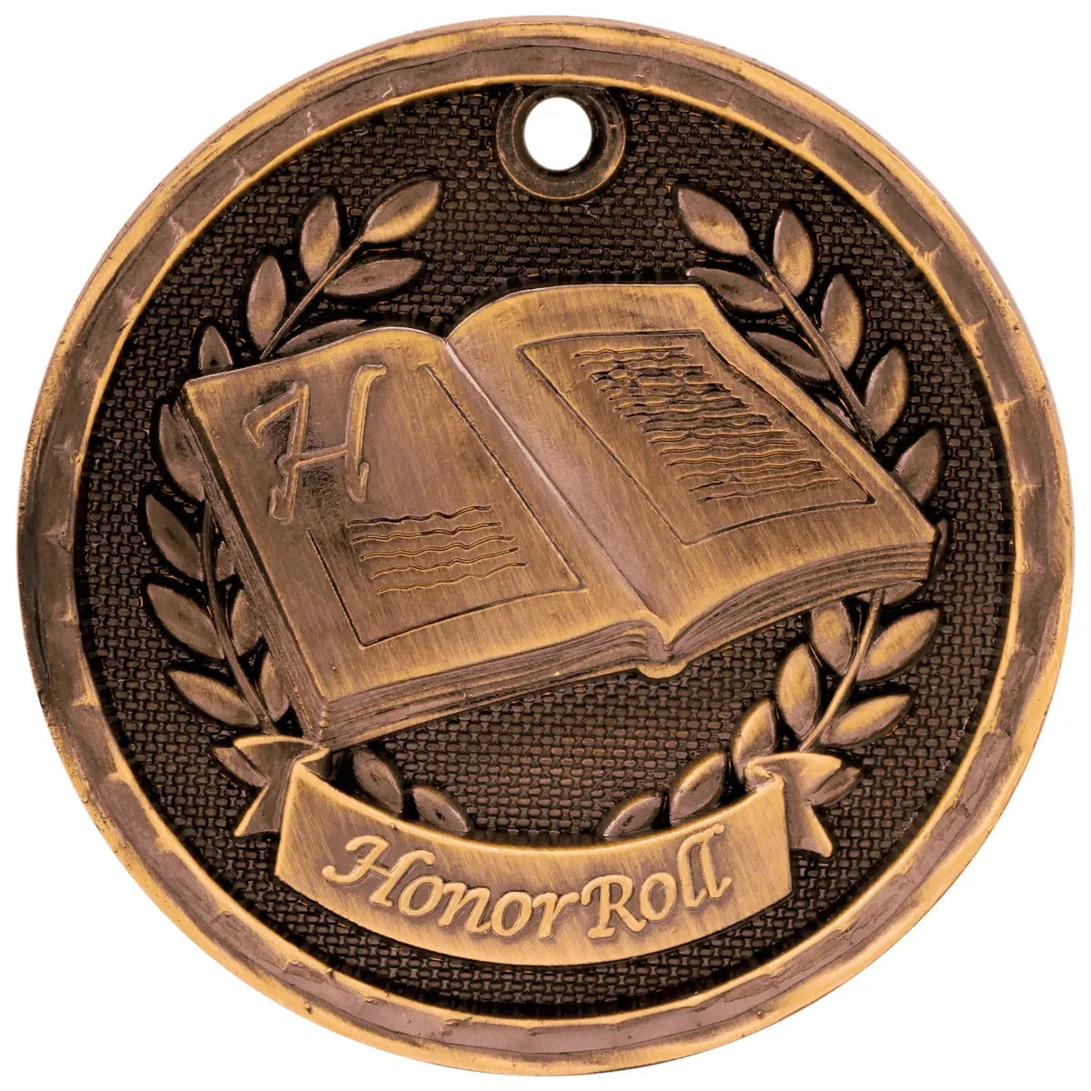 Antique Bronze 2" 3D Honor Roll Medal