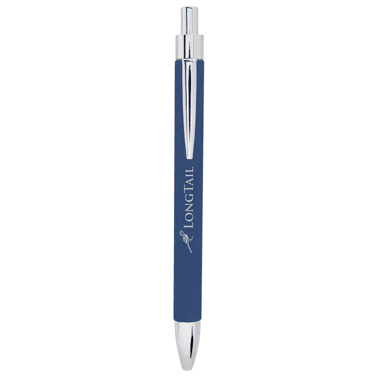 Blue/Silver Laserable Leatherette Pen
