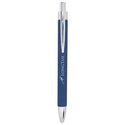Blue/Silver Laserable Leatherette Pen