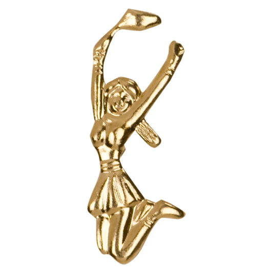Gold Cheerleader Metal Chenille Letter Insignia