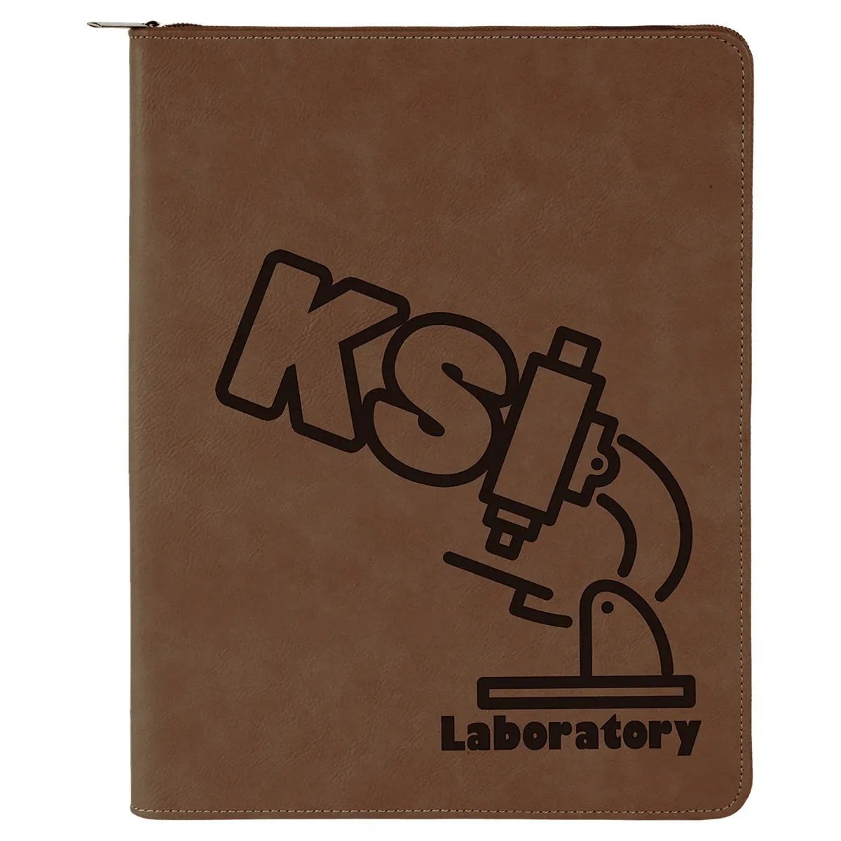 Custom with Zipper Laserable Leatherette Portfolio with Notepad (9 1/2" x 12") — Branded | Laser Engraved