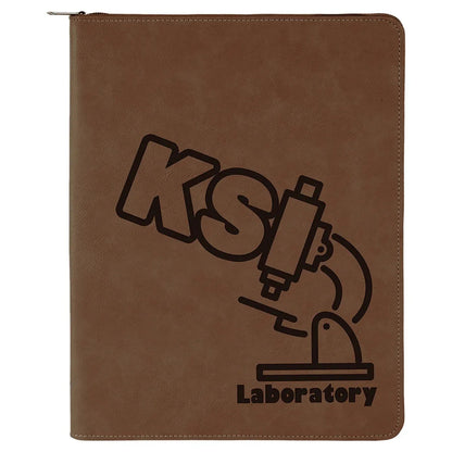 Custom with Zipper Laserable Leatherette Portfolio with Notepad (9 1/2" x 12") — Branded | Laser Engraved