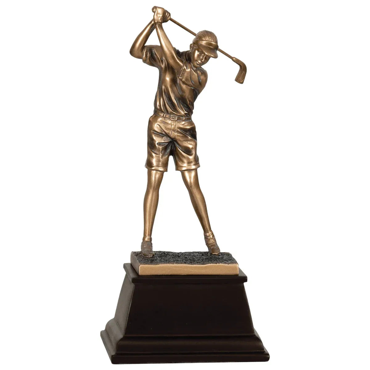 13 1/4" Bronze Female Golf Resin Award