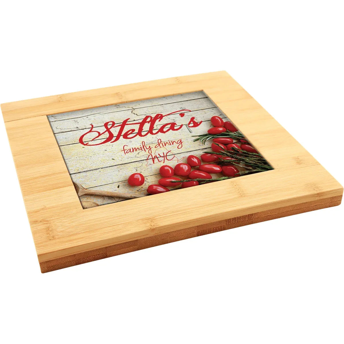 9" x 9" Bamboo Trivet with Recessed Area for 6" Tiles