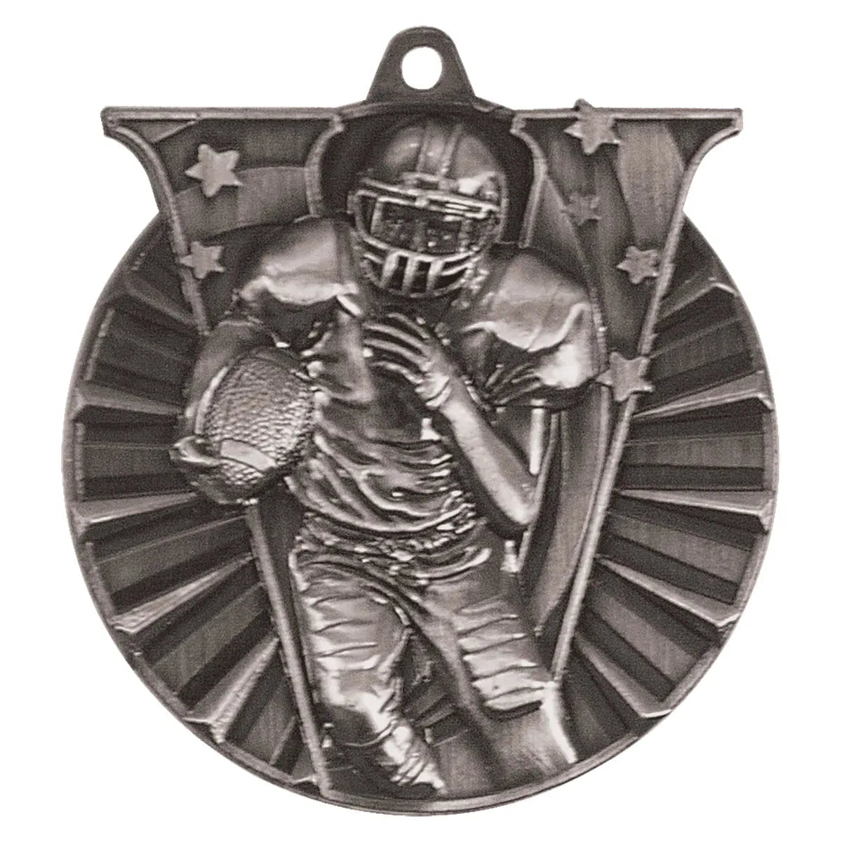 Antique Silver 2" Football Victory Medal