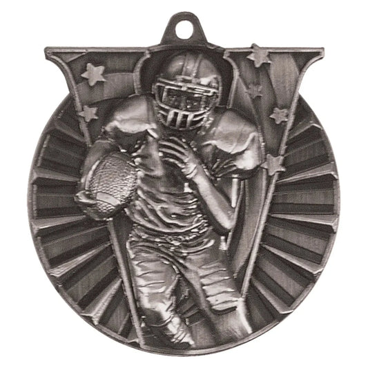 Antique Silver 2" Football Victory Medal