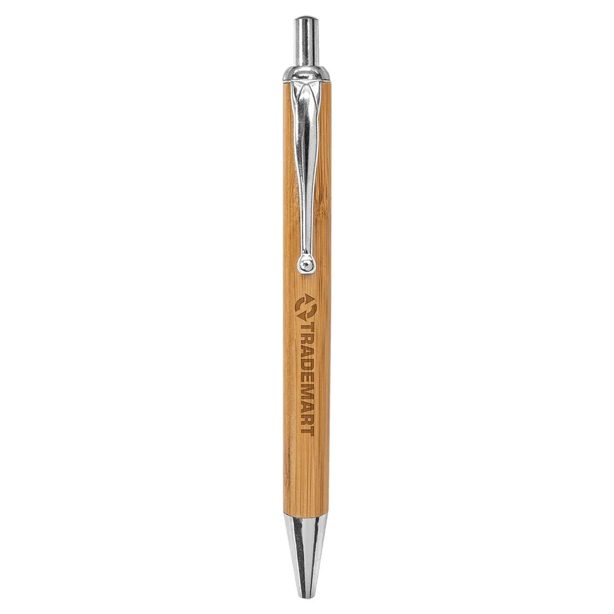 Bamboo with Silver Trim Laserable Pen