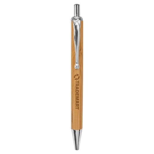 Bamboo with Silver Trim Laserable Pen
