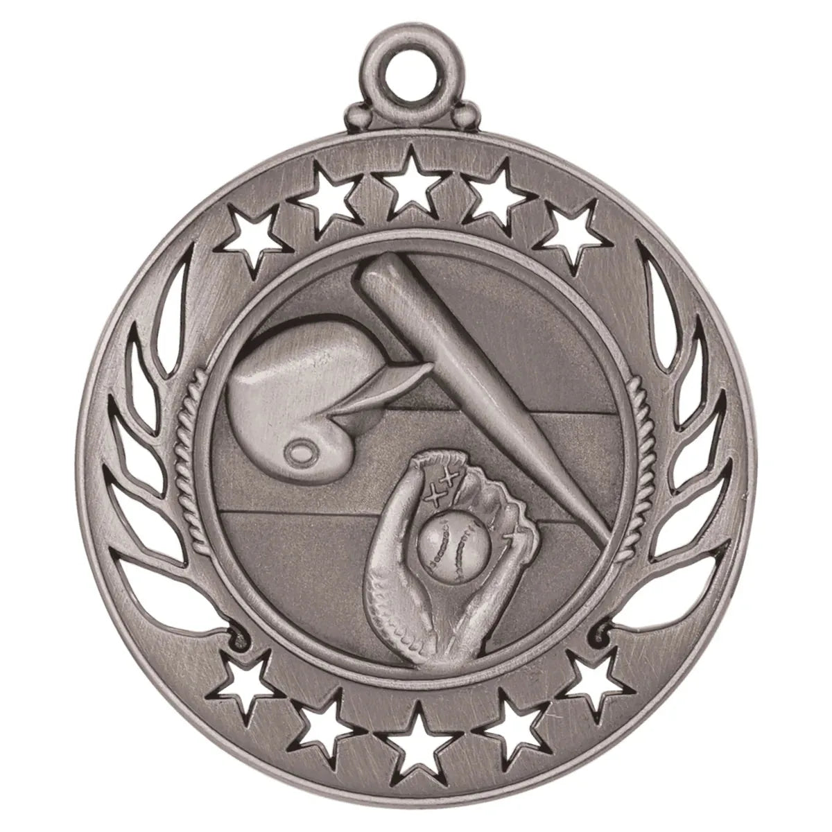 Antique Silver 2 1/4" Baseball/Softball Galaxy Medal