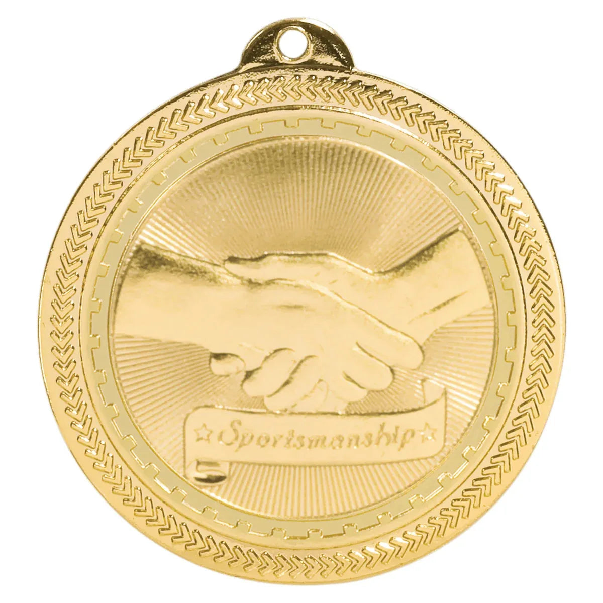 Bright Gold 2" Sportsmanship Laserable BriteLazer Medal