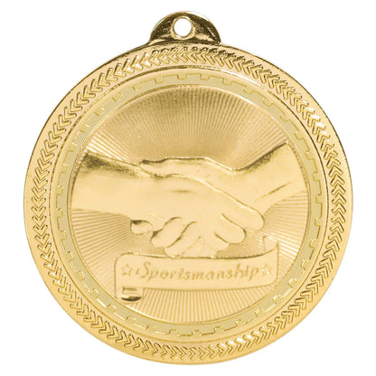 Bright Gold 2" Sportsmanship Laserable BriteLazer Medal