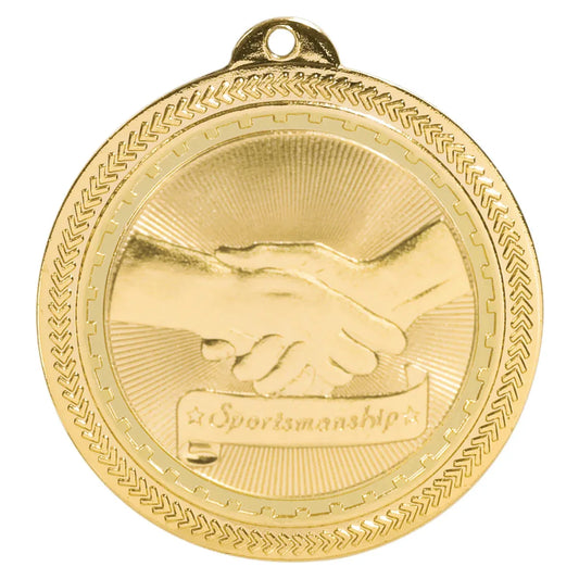 Bright Gold 2" Sportsmanship Laserable BriteLazer Medal