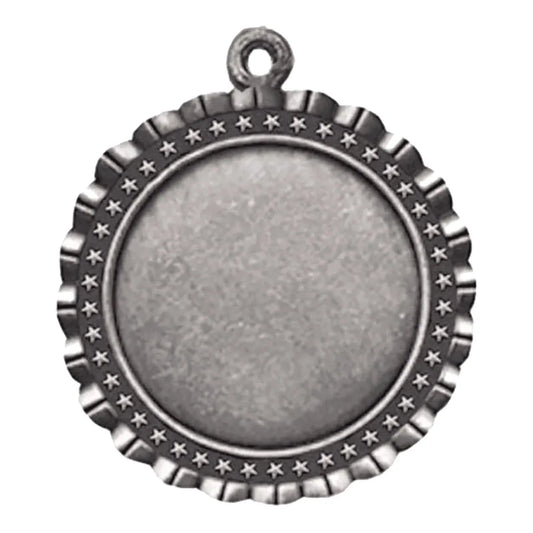 Antique Silver 2 5/8" Star 2" Insert Holder Medal