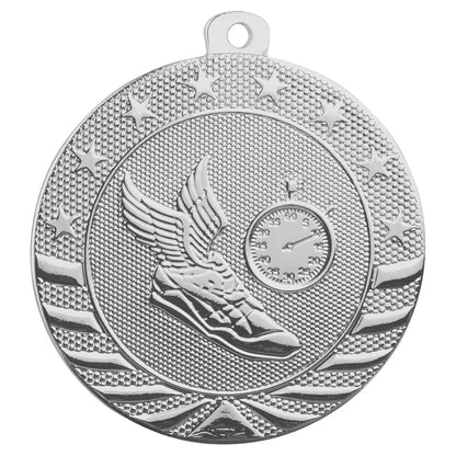 Bright Silver 2" Track Starbrite Medal