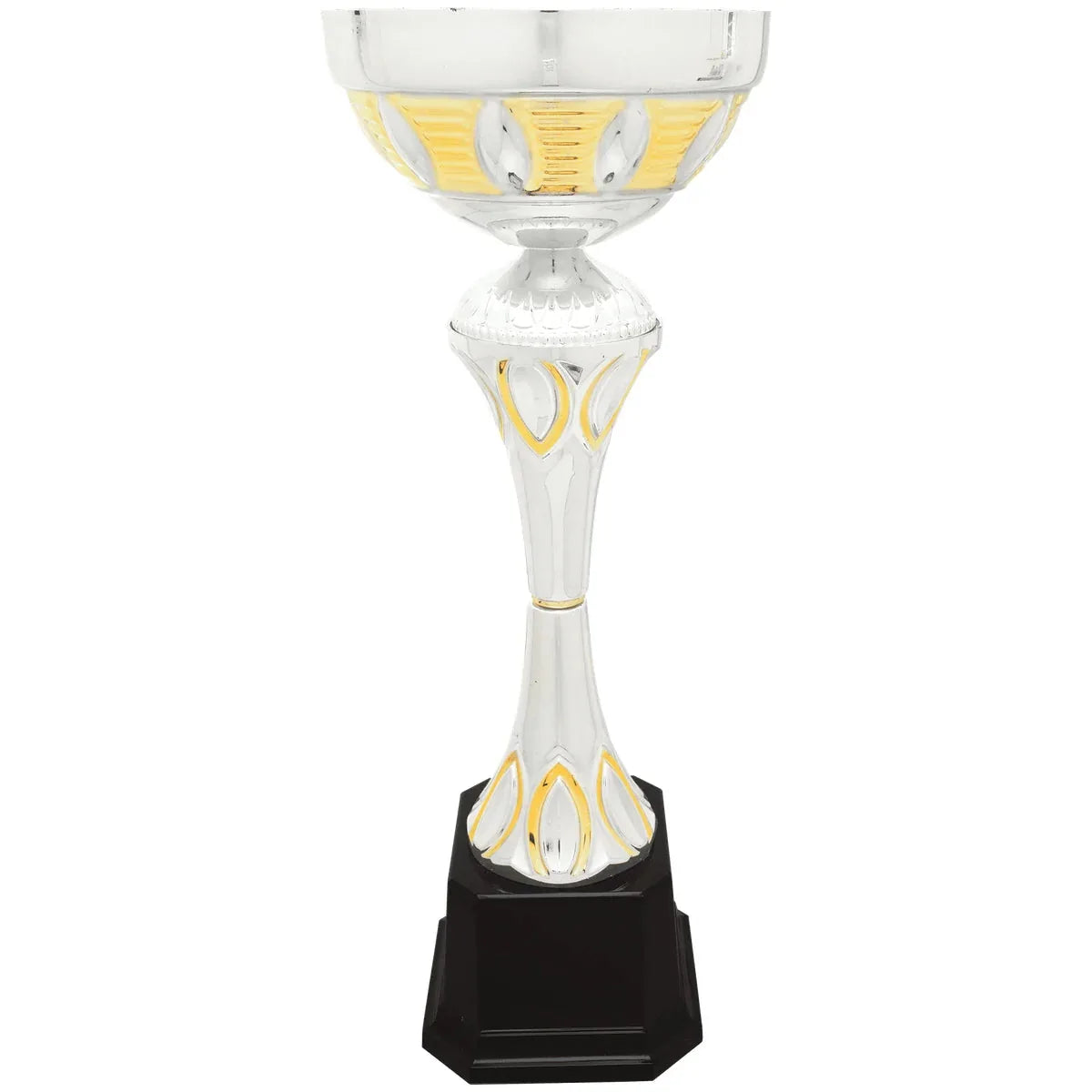 Silver/Gold 15" Completed Metal Cup Trophy on Plastic Base