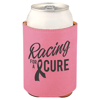 Pink 3 3/4" Laserable Leatherette Beverage Holder