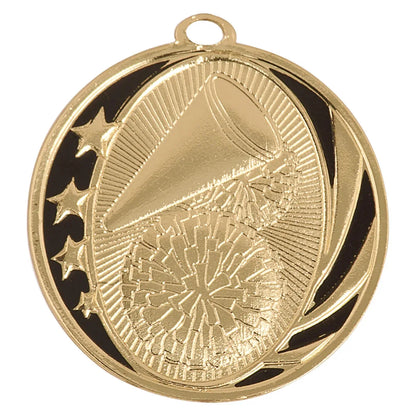 Bright Gold 2" Cheer Laserable MidNite Star Medal