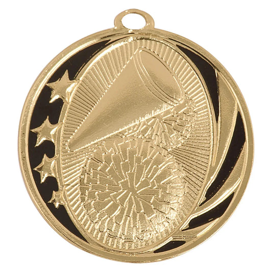 Bright Gold 2" Cheer Laserable MidNite Star Medal