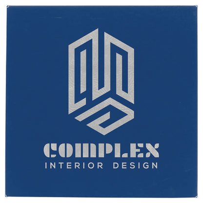 Blue/Silver 10" x 10" Laserable Leatherette Wall Decor with Sawtooth Hanger