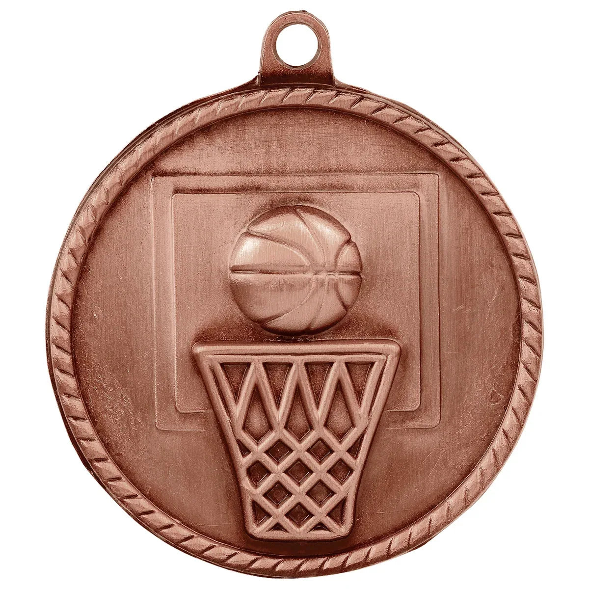Antique Bronze 2" Basketball High Relief Medal